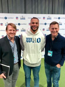 Rick French (right) with Charles Upchurch (left) of FWV and Dak Prescott, Quarterback of the Dallas Cowboys pose at the NFL Experience.